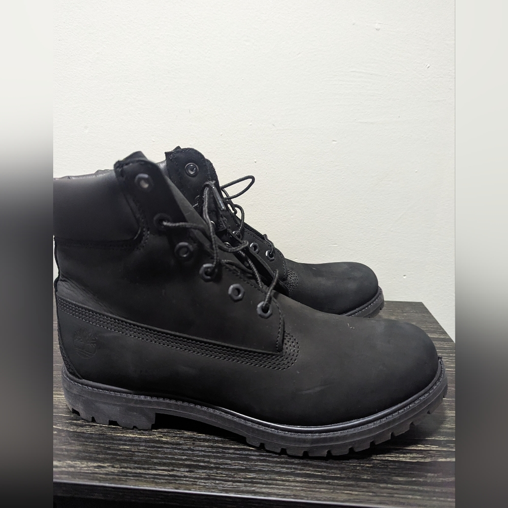 Timberland black construction boots